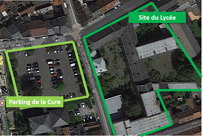 Parking de la Cure et Site du lycée à Braine-l'Alleud